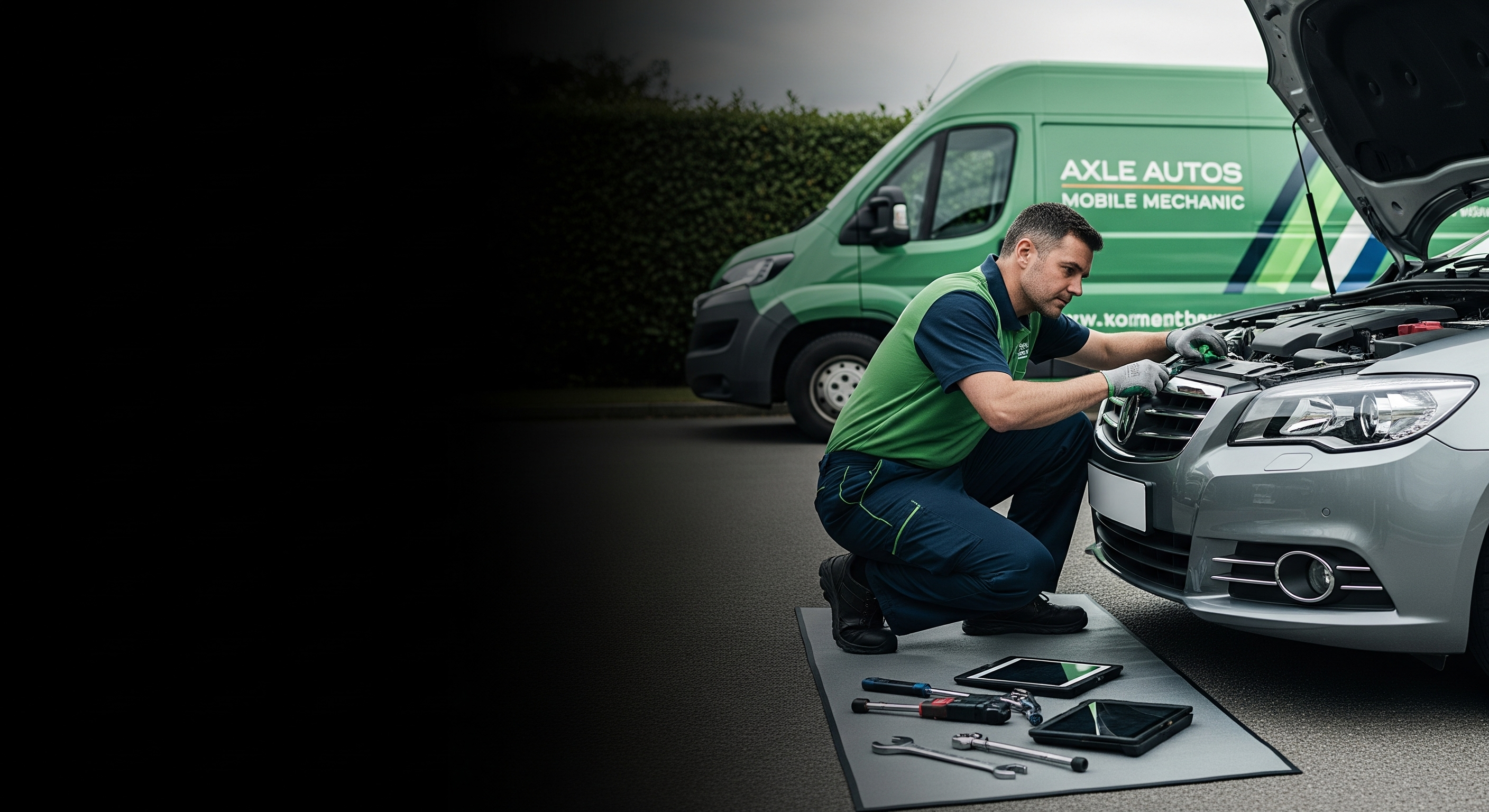 Axle Autos mobile mechanic at work in the UK